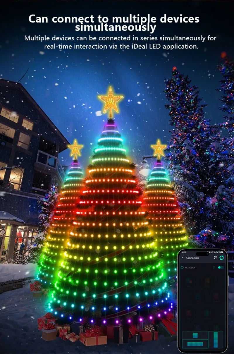 APP Control Christmas Tree Lights Outdoor Christmas Lights,Christmas Tree Lights Control for Wedding Yard Party Home Holiday