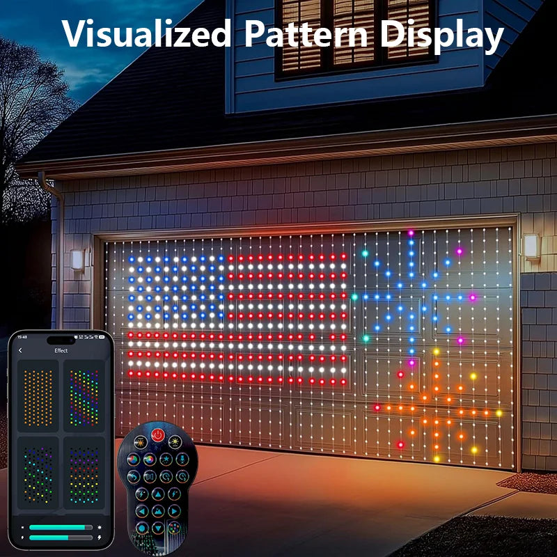 2PCS Smart Curtain Lights RGB Curtain String Lights with App Remote Music Sync Dynamic DIY for Indoor Outdoor Xmas Wall Decor