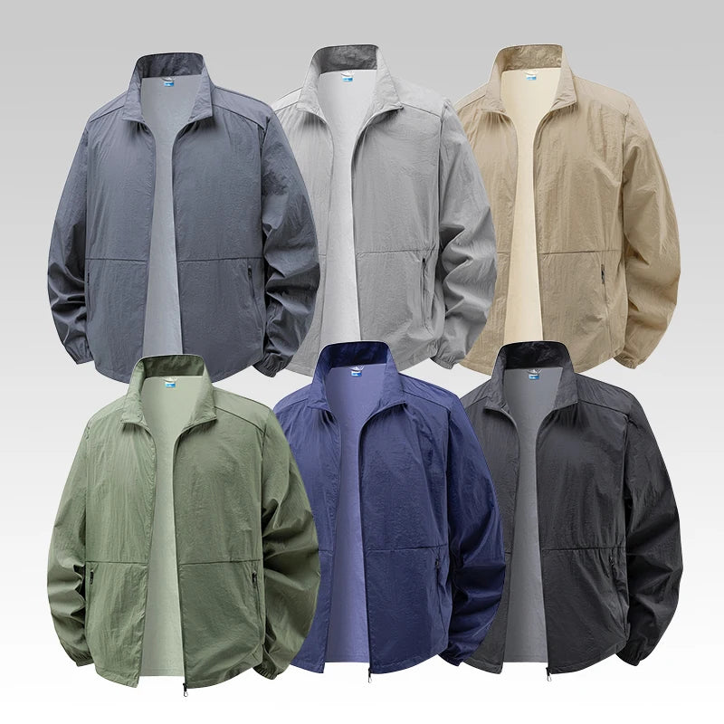 Men's Summer Lightweight Waterproof Hiking Jacket UPF Sun Protection Quick-Dry Perfect for Fishing Cycling Running