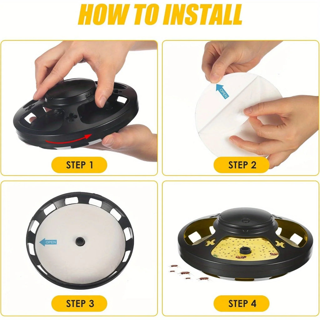 2 Pack Flea Traps - UV Light & 4 LED Modes | 10 Refills for Fleas/Mosquitoes/Gnats | Indoor Pest Control for Home/Office