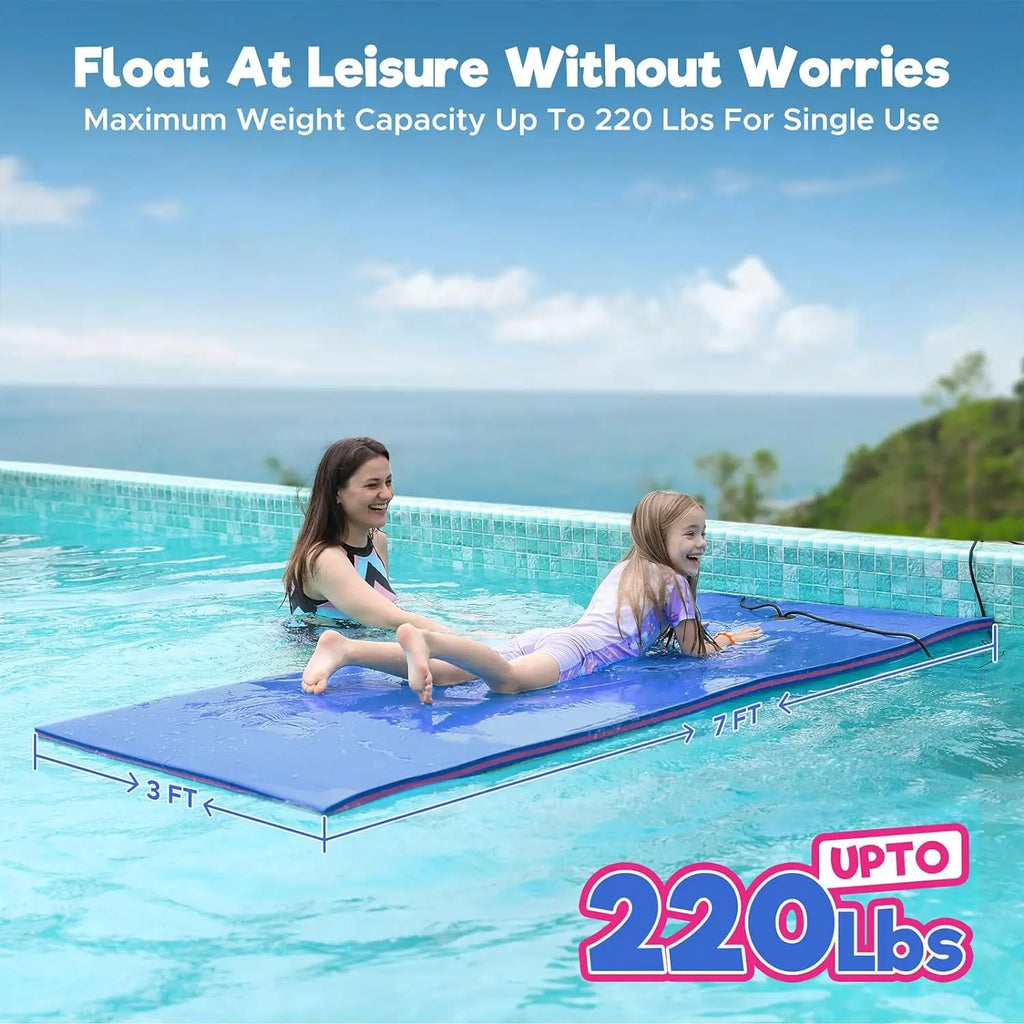 7x 3FT Floating Water Pad Mat Tear-resistant 3-layer Floating Island Pool Lake Ocean Swimming Pool Floating Pad Float Mat