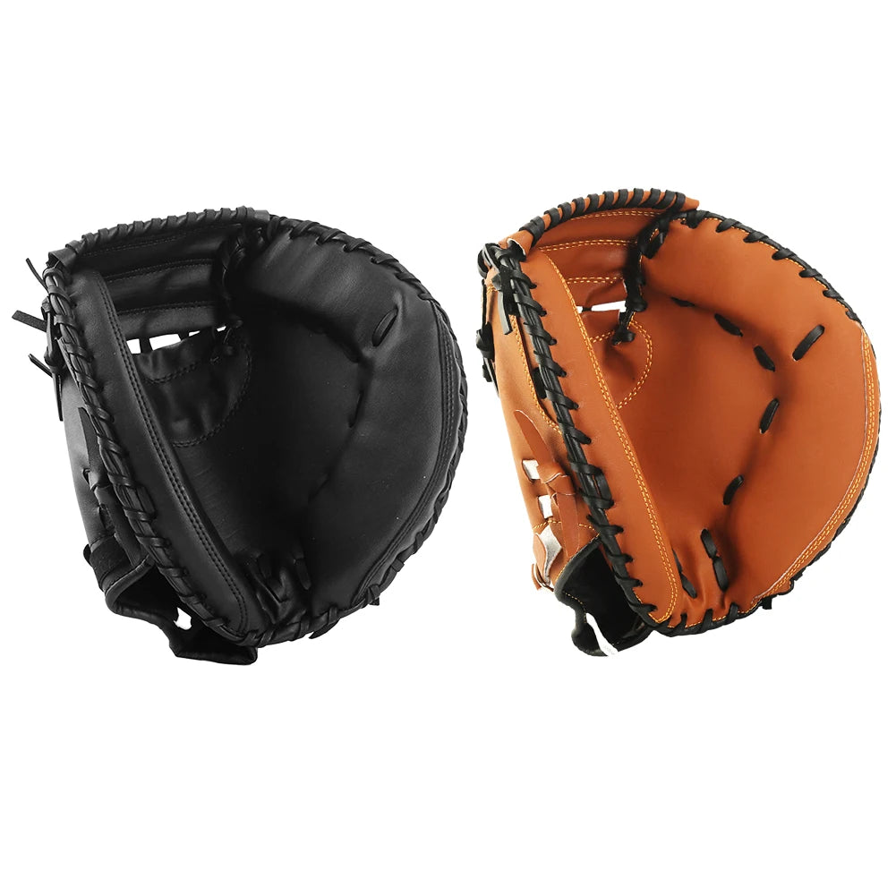 Baseball Softball Catcher Wear-resistant Baseball Glove PU Leather Beginner Play Training Catcher Mitt for Youth Adults Practice