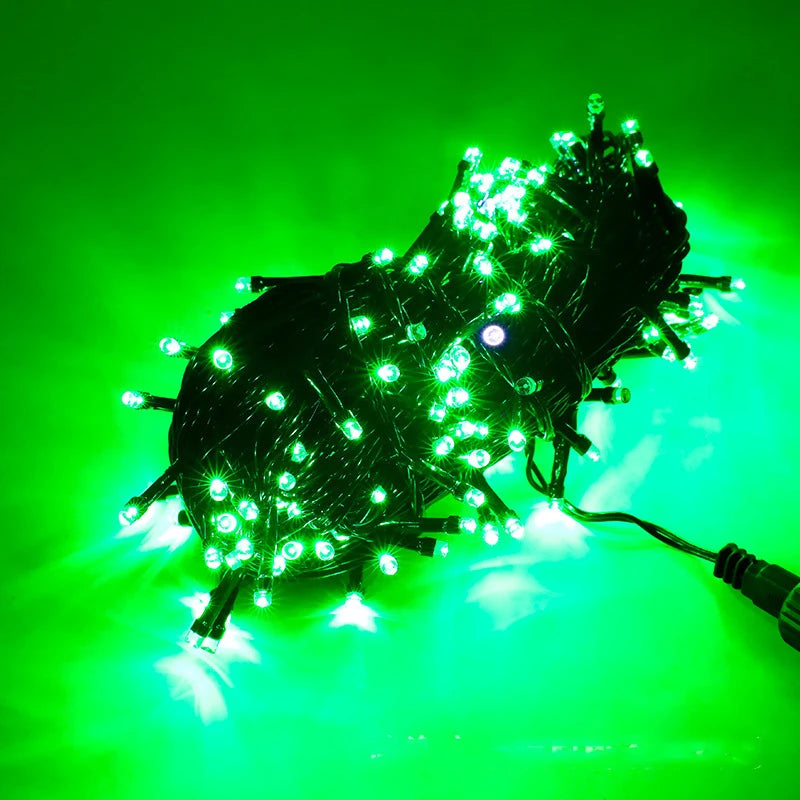 20M Black line Outdoor LED String Lights Garland 220V/110V Waterproof Fairy Light Christmas Wedding Party Holiday Garden Decor
