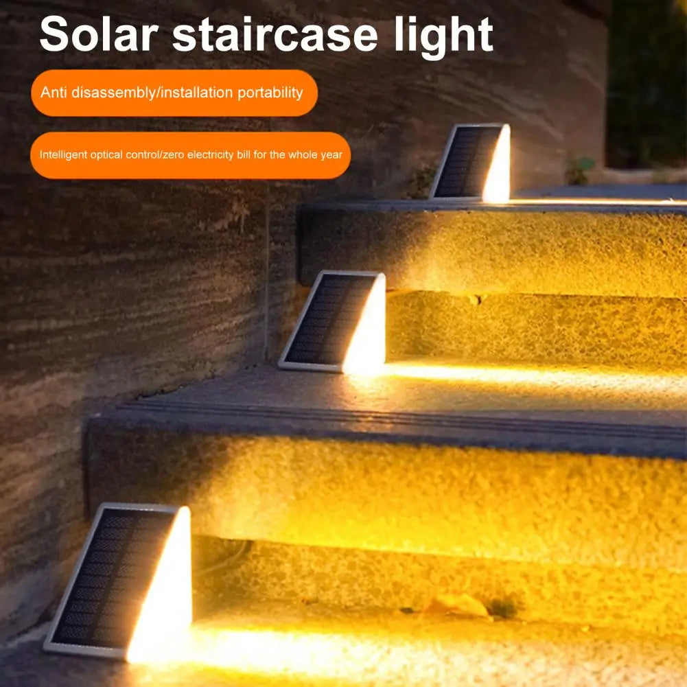 2Pcs Outdoor Step Light Solar Deck Lamp High Brightness Waterproof No Wiring Required Easy to Install Solar Outdoor Light LED Pathway