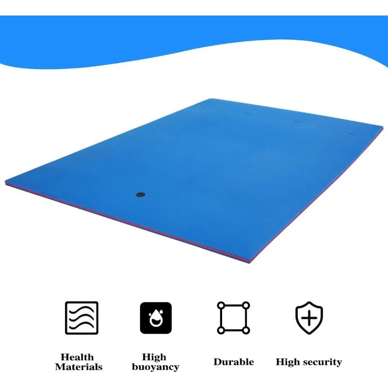 6/9/12/18 Ft Floating Mat, Lily Pad Floating Mat, Water Mat for 1-9 Adults, 3-Layer Tear-Resistant XPE Foam