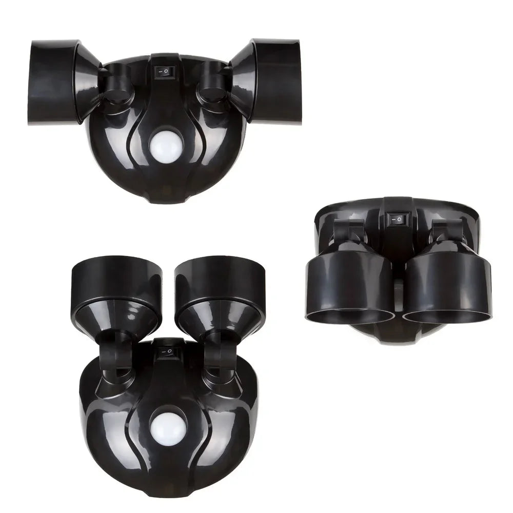 Dual Head Motion Sensor LED Security Light Wireless Outdoor Adjustable 360 Degree Beam Angle Waterproof Easy Install Safety