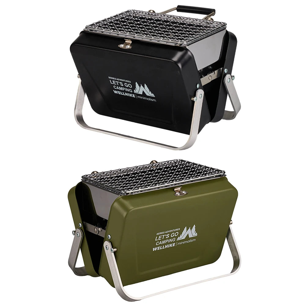 Portable Camping Stove with Handle Outdoor Barbecue Oven Stainless Steel Lightweight Cooking Grill for Camping Patio Backyard