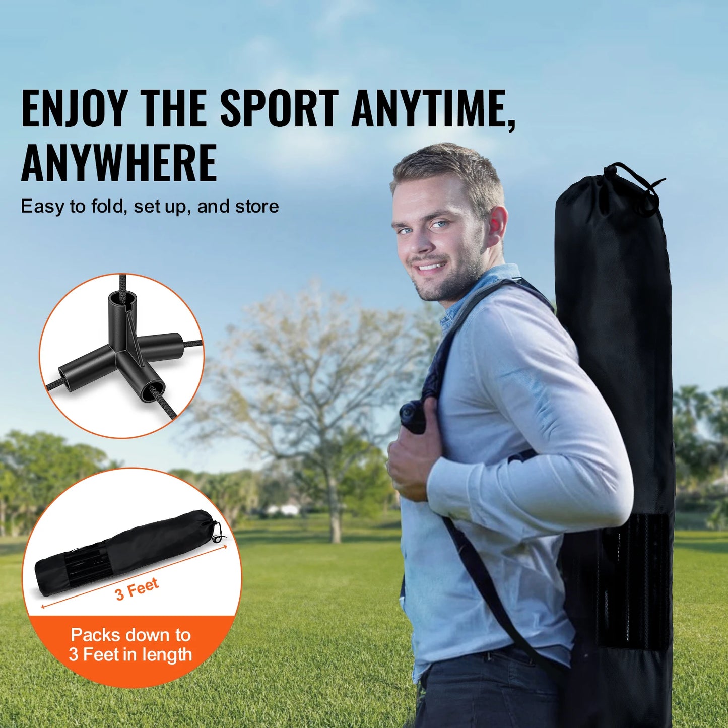 10-17FT Badminton Net Height Adjustable Volleyball Net Wide Foldable Pickleball Net Portable Easy Setup Tennis Net Set