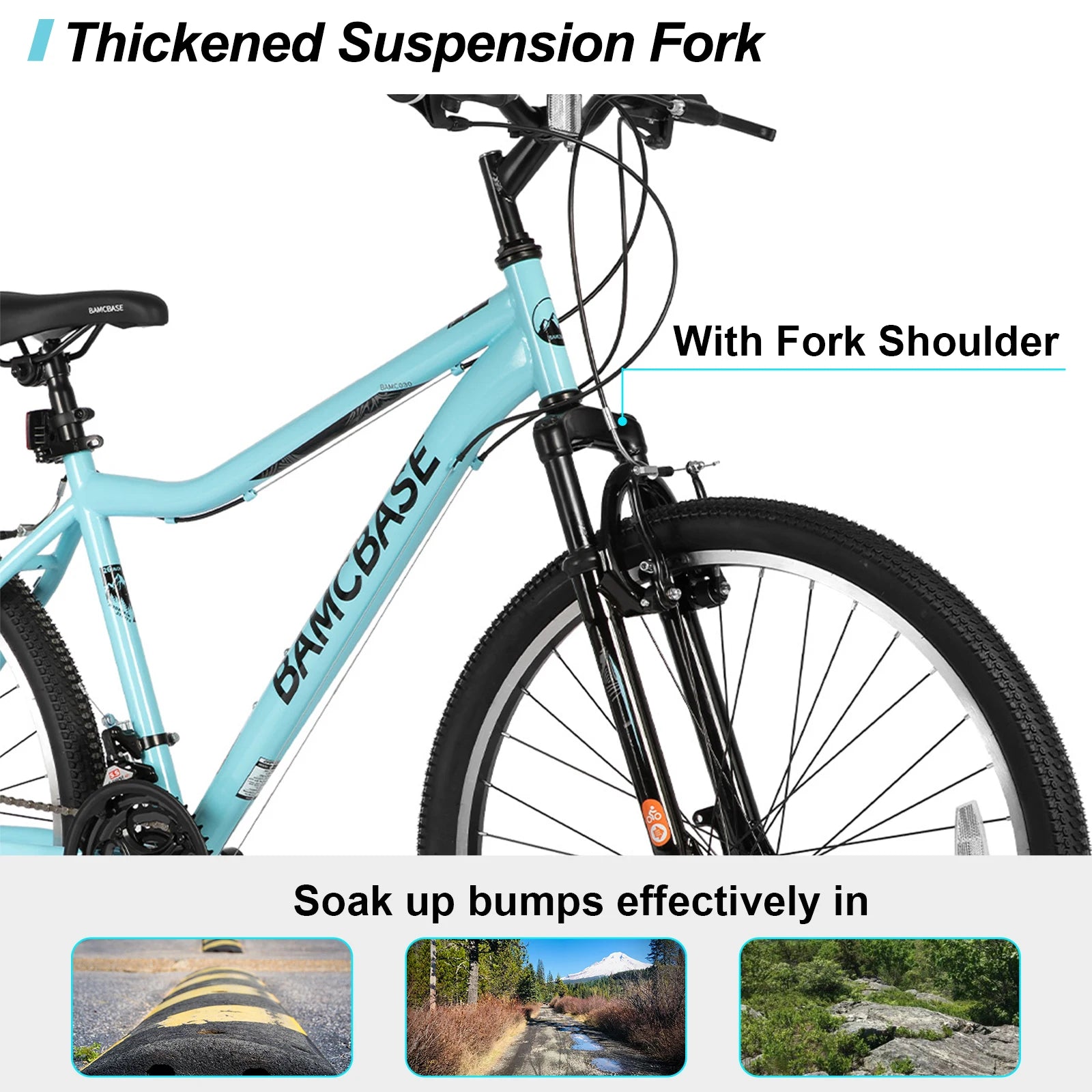 26 Inch Women‘s Mountain Bike, 21 Speed Steel Frame Adult Bicycle, Man MTB Bikes with Suspension Fork, Purple Green White