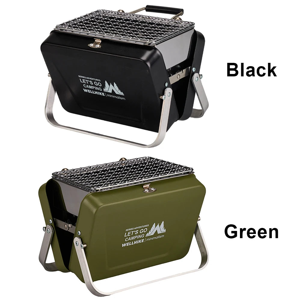 Portable Camping Stove with Handle Outdoor Barbecue Oven Stainless Steel Lightweight Cooking Grill for Camping Patio Backyard