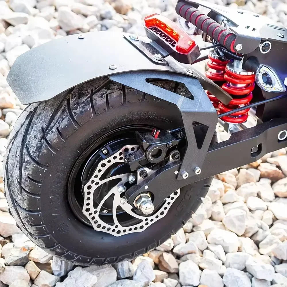 Two-wheel scooter 10000W dual motor 72V 40AH battery, 13-inch road tires, hydraulic brakes, foldable adult scooter.