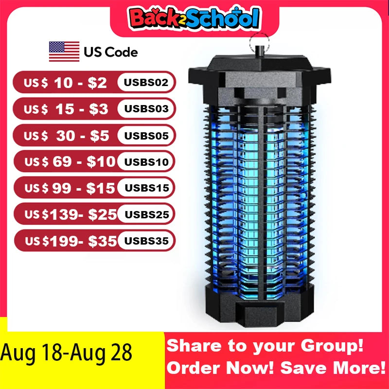 4000V Waterproof Electric Mosquito Zappers Bug Killer,Insect Fly Trap for Home Backyard Patio 2500sq.ft Low Light intensity 7.1"