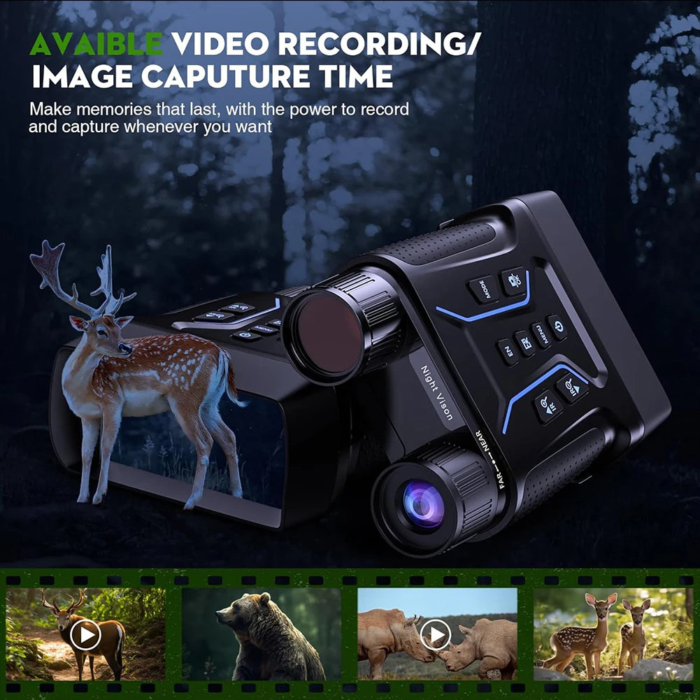 Digital Night Vision Binoculars With Infrared Illuminator & Video Recording, 1312' Long Distance, 8X Zoom Digital 36MP Night Vis