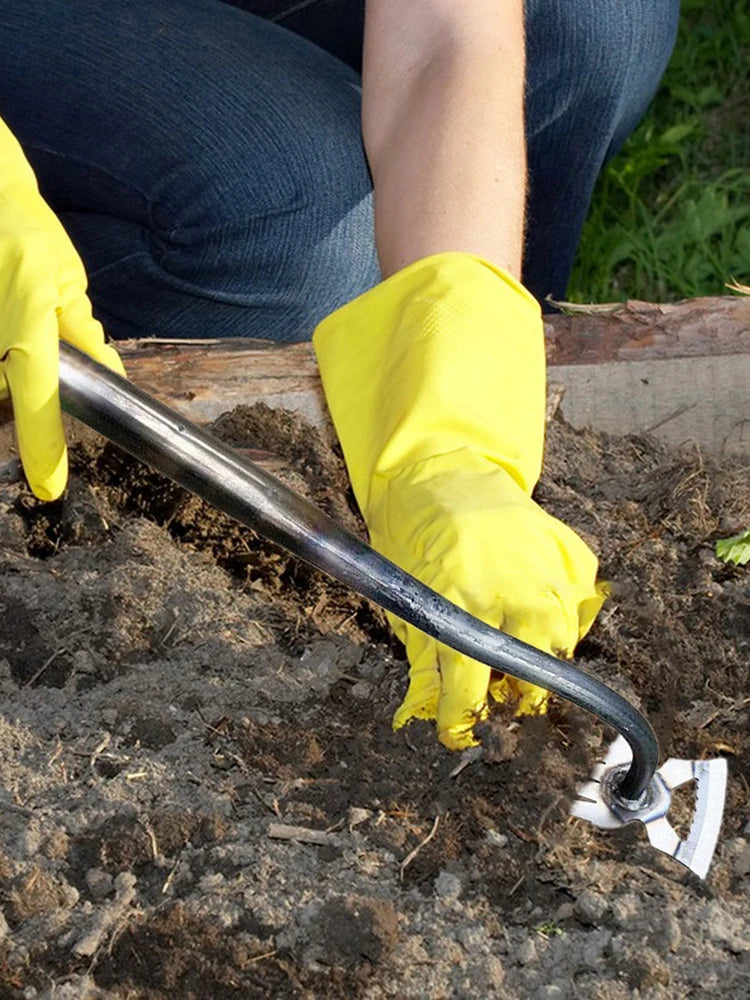 Multifunctional Garden Rake Manganese Steel Hand Weeder Rake Agricultural Weed Puller Shovel Grass Rooting Soil Loosening Tool