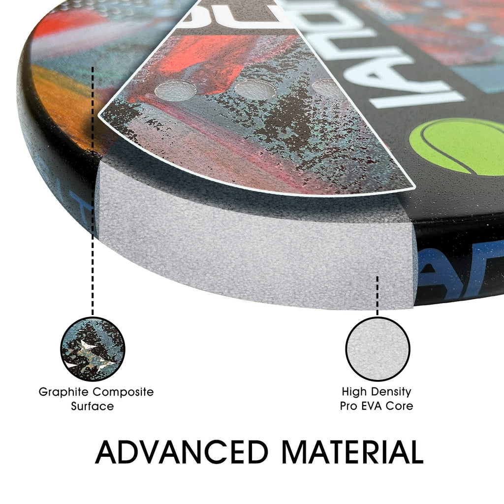 Tennis Racket,Carbon Fiber Grit Face with EVA Memory Foam Core Beach Tennis Racket