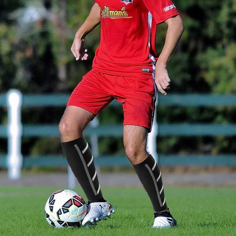 1Pair Compression Calf Sleeves - UV Protection, Breathable for Basketball, Soccer, Running & Cycling