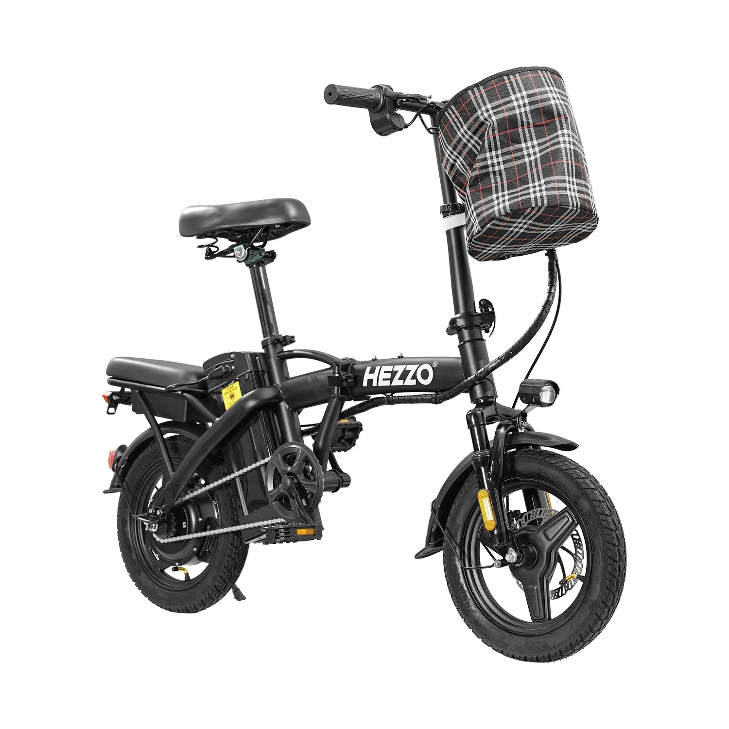 14inch Road Tires Cheap Bicimoto Electrica with Basket 48V 400W Folding Ebike Carbon Steel Lightweight  Foldable Adult Brushless