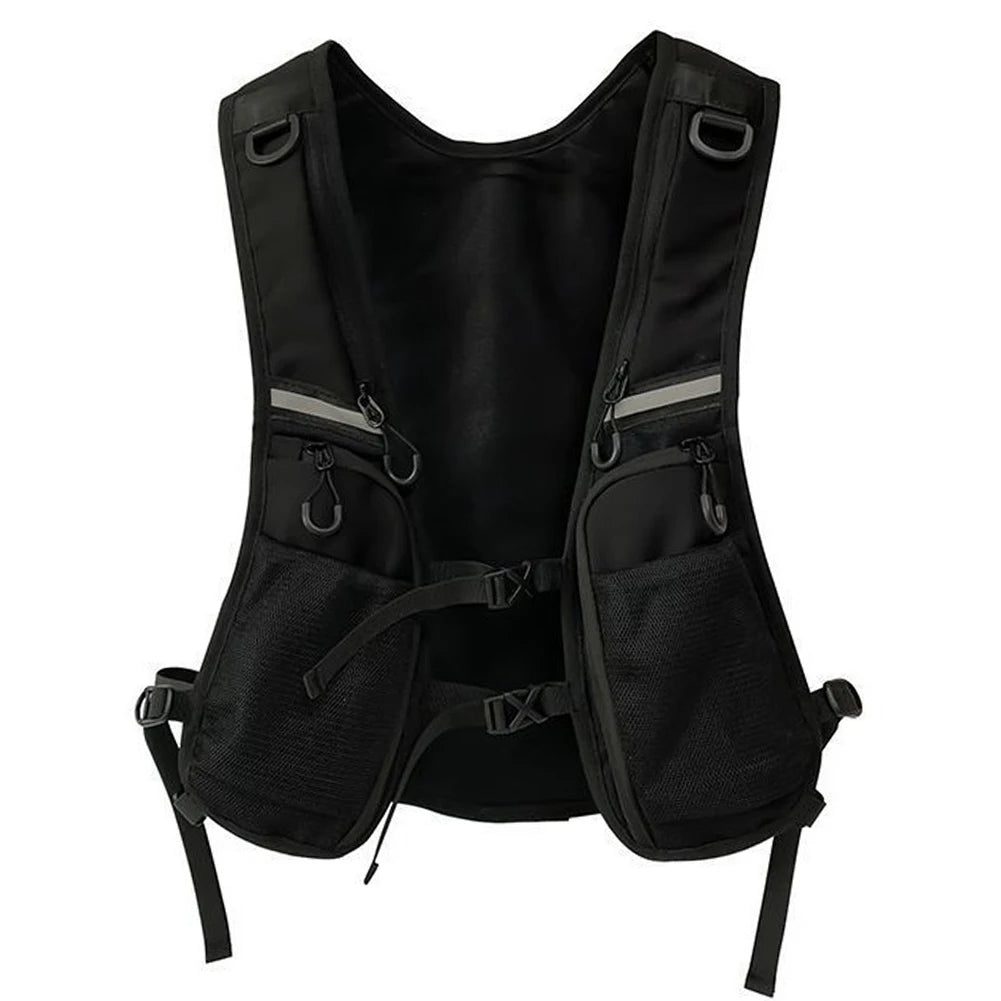 Functional Tactical Vest Phone Holder with Pocket & Extra Storage Backpack Vest Fashion Waistcoat for Cycling Running