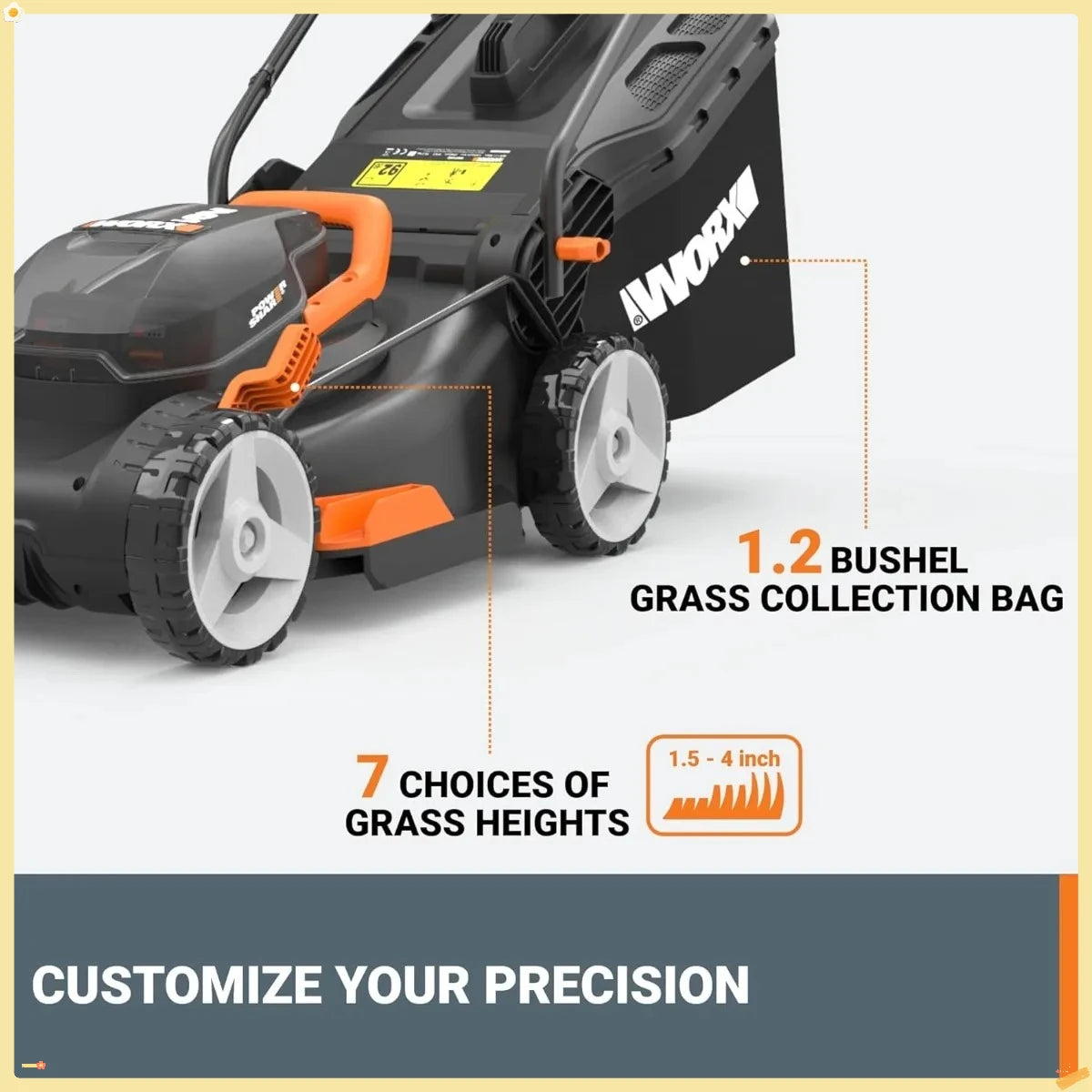 17" Cordless Lawn Mower for Small Yards, 2-in-1 Electric Mower Cuts Quiet, Compact & Lightweight Push Lawn Mower