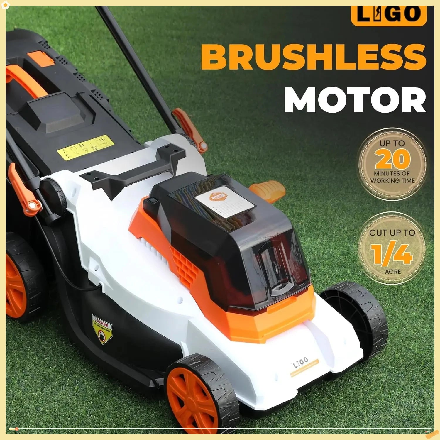 40V Cordless Lawn Mower w/11Gal Bag & 2X4.0Ah Battery | 15" Brushless Motor, 6-Position Height (0.98"-2.95")