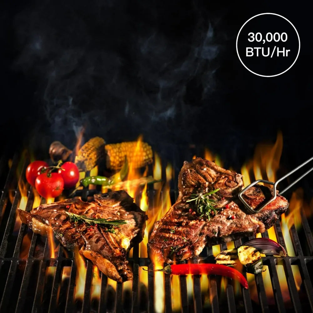 Grill Propane 3 Burner Gas Outdoor Grills, Bbq With Thermometer, Patio Grill For Small Gatherings, Asadores De Gas 30000 BTU. Ba