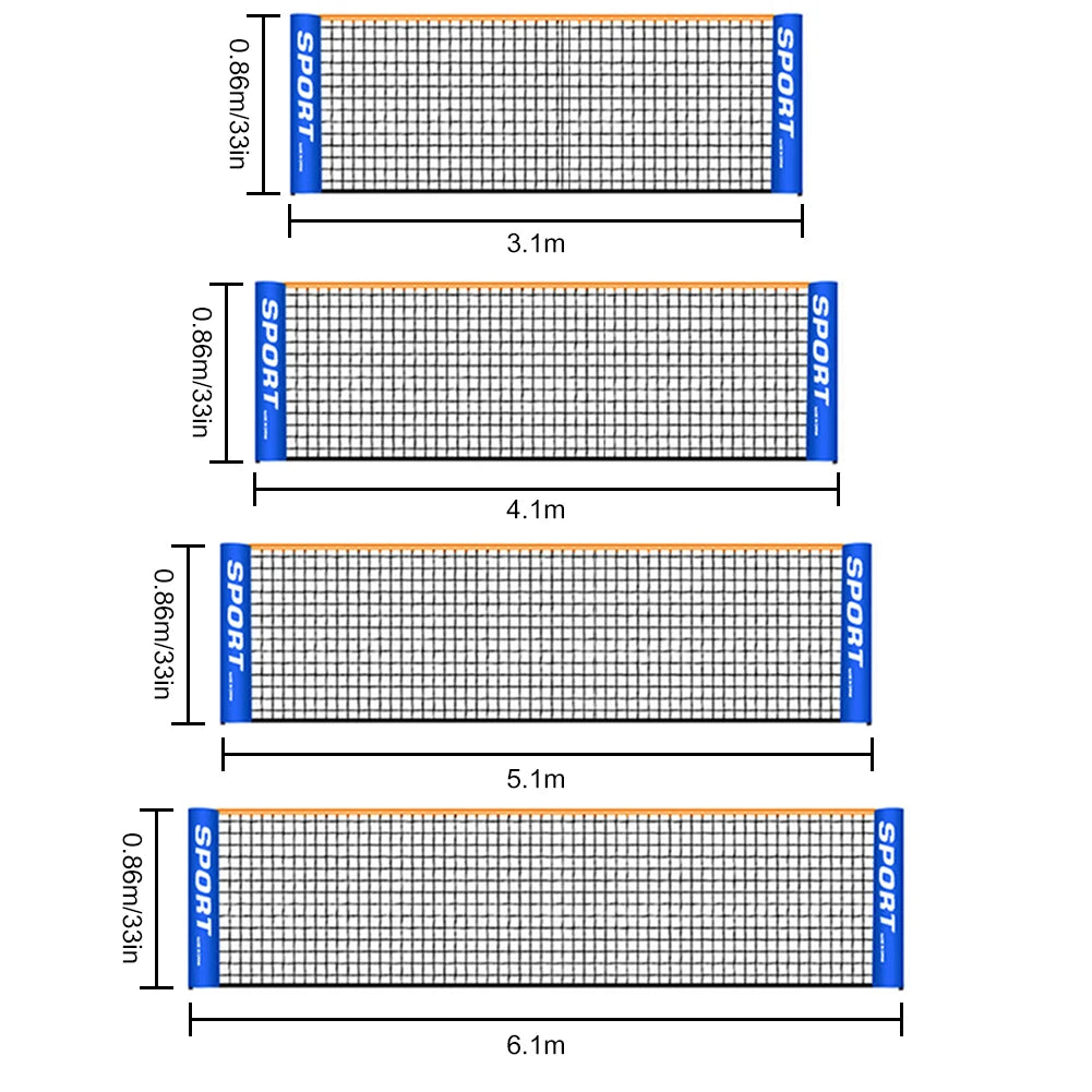3/4/5/6M Professional Sport Training Standard Badminton Net Volleyball Net Easy Setup Outdoor Tennis Mesh Net Exercise Netting