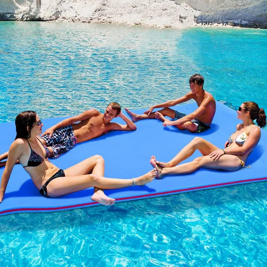 6/9/12/18 Ft Floating Mat, Lily Pad Floating Mat, Water Mat for 1-9 Adults, 3-Layer Tear-Resistant XPE Foam