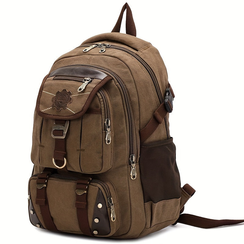 Men Canvas Backpack Rucksack Bag Camping Travel School Satchel Outdoor