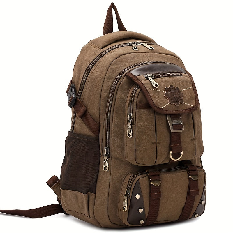 Men Canvas Backpack Rucksack Bag Camping Travel School Satchel Outdoor