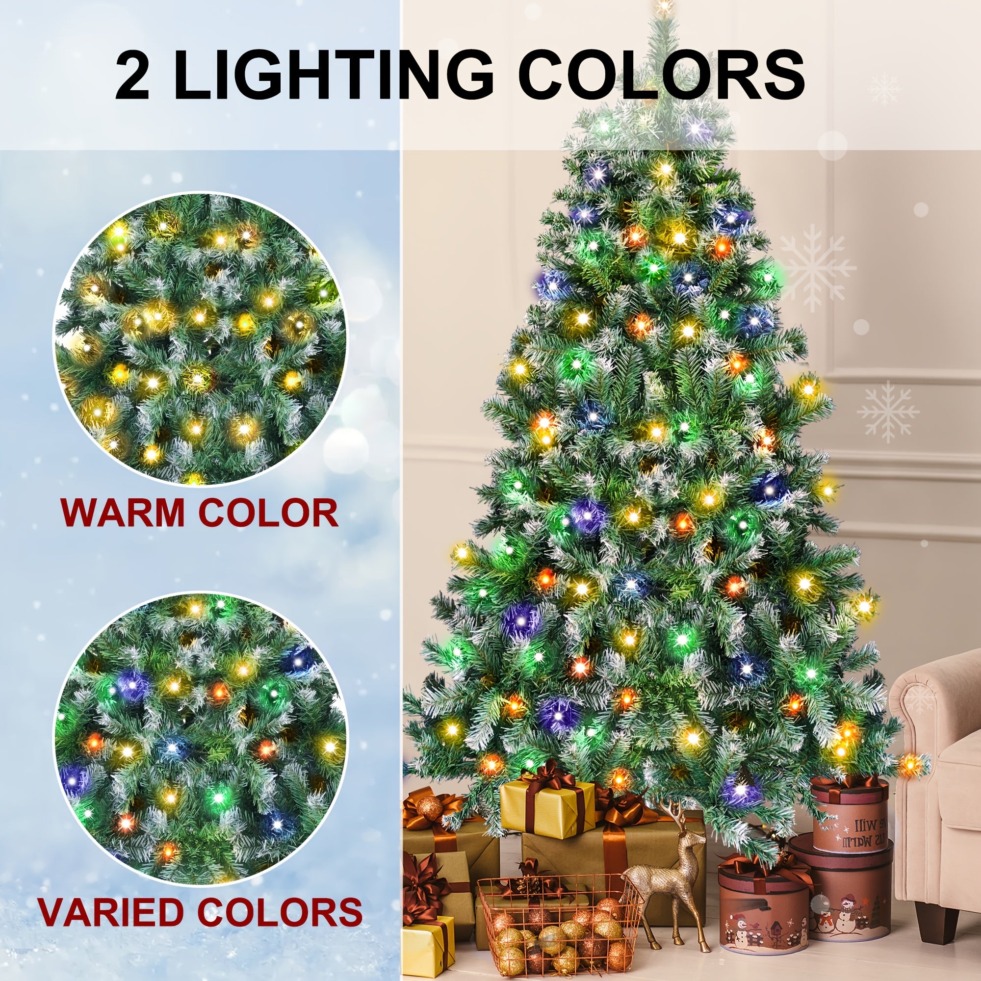 1pc 6.2' RGB LED Rotating Christmas Tree - 360° View, Festive Plastic Nativity-Themed, 110V US Plug, Stake Mount, No Feathers, Holiday Decor for Home & Celebrations