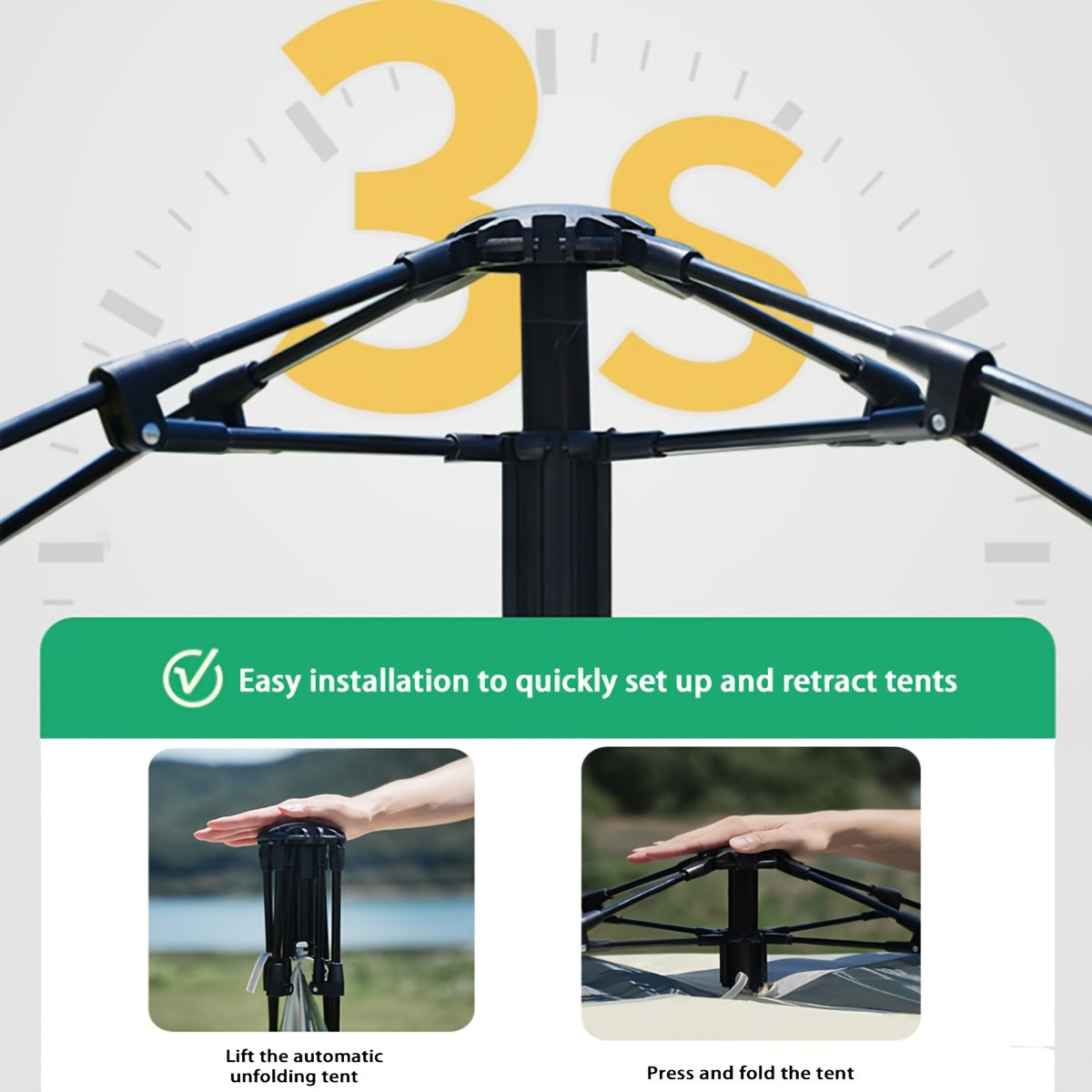 Automatic Quick-Open Beach Outdoor Tent, Multifunctional Portable Sunproof and Waterproof, Essential for Hiking, Camping, Picnics, All-Season Square Camp Tent, Suitable for Independence Day Music Festivals and Outdoor Activit