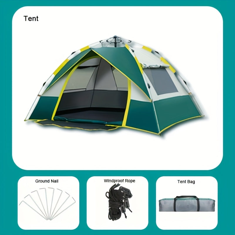 Portable Tents for Outdoor Camping That Are Easy to Set Up, Featuring Double Doors And Windows for Ventilation. They Are, Wind-Resistant, And Lightweight, Accommodating 2-4 Or 4-6 Individuals, Ideal for Camping, Hiking, And H