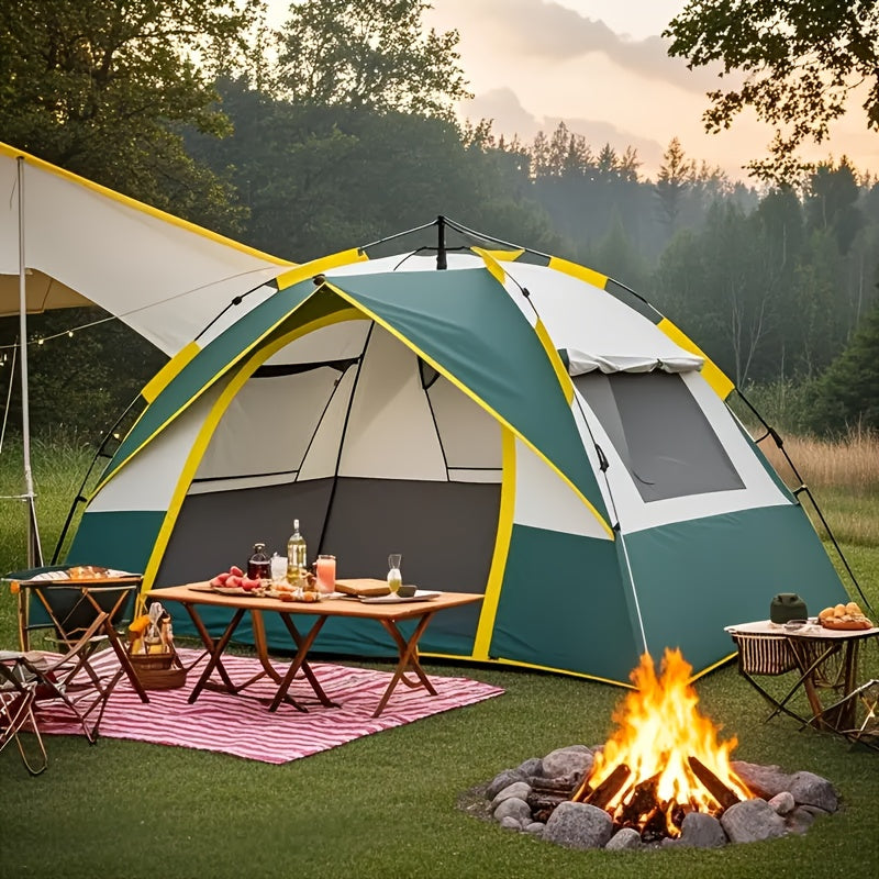 Portable Tents for Outdoor Camping That Are Easy to Set Up, Featuring Double Doors And Windows for Ventilation. They Are, Wind-Resistant, And Lightweight, Accommodating 2-4 Or 4-6 Individuals, Ideal for Camping, Hiking, And H