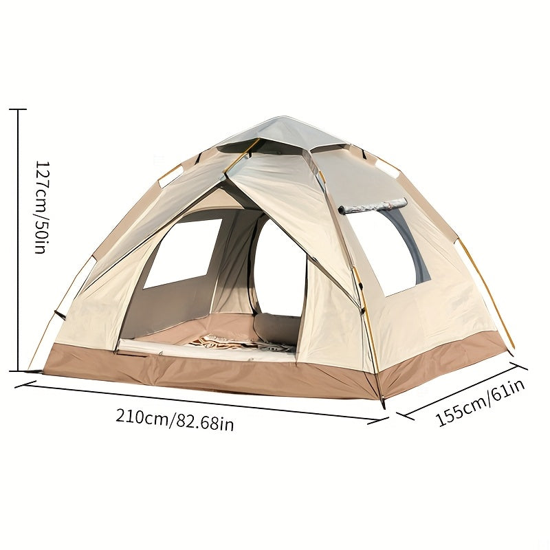Automatic Quick-Open Beach Outdoor Tent, Multifunctional Portable Sunproof and Waterproof, Essential for Hiking, Camping, Picnics, All-Season Square Camp Tent, Suitable for Independence Day Music Festivals and Outdoor Activit